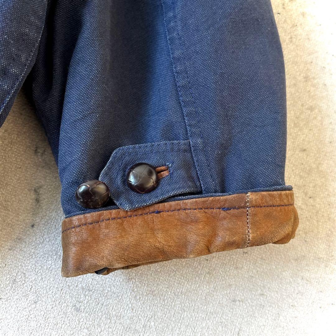 マカフィー グローブトロッター ダック地ムートンボア ハンティングジャケット青_