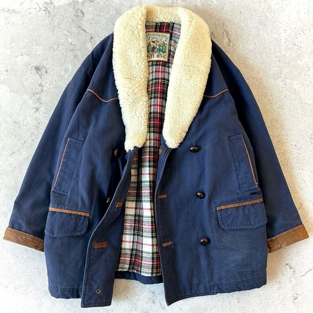 マカフィー グローブトロッター ダック地ムートンボア ハンティングジャケット青_