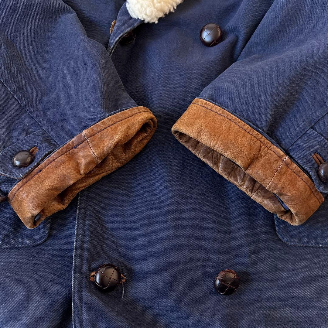 マカフィー グローブトロッター ダック地ムートンボア ハンティングジャケット青_