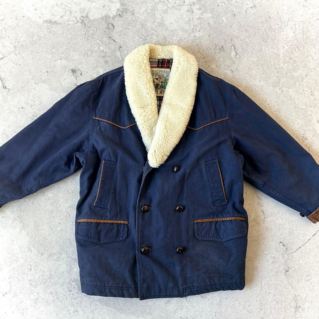 マカフィー グローブトロッター ダック地ムートンボア ハンティングジャケット青_