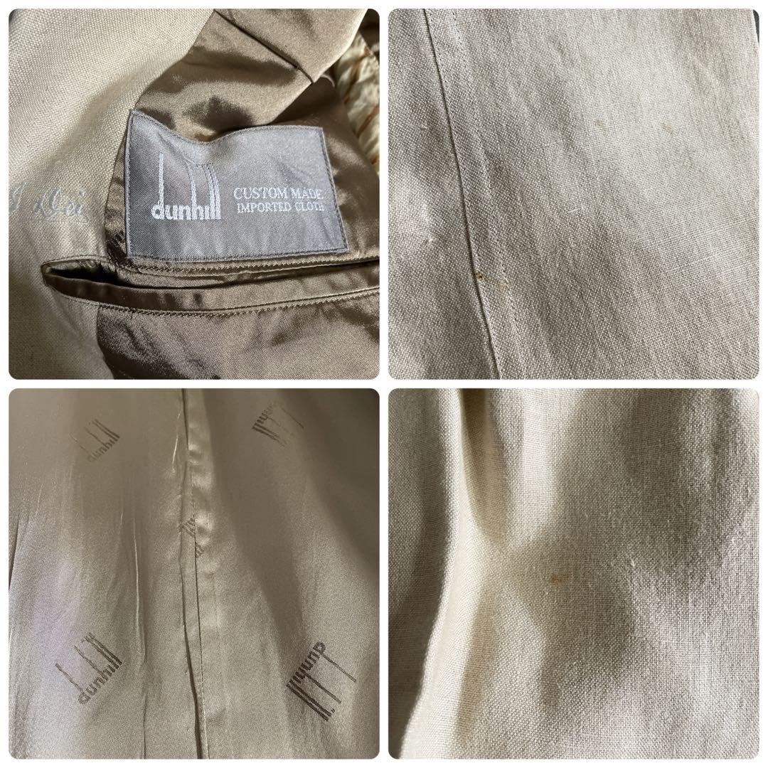 希少 ヴィンテージ dunhill 黒金ボタン ダブルスーツ ホワイトアイボリー