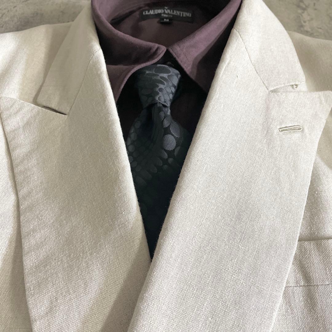 希少 ヴィンテージ dunhill 黒金ボタン ダブルスーツ ホワイトアイボリー