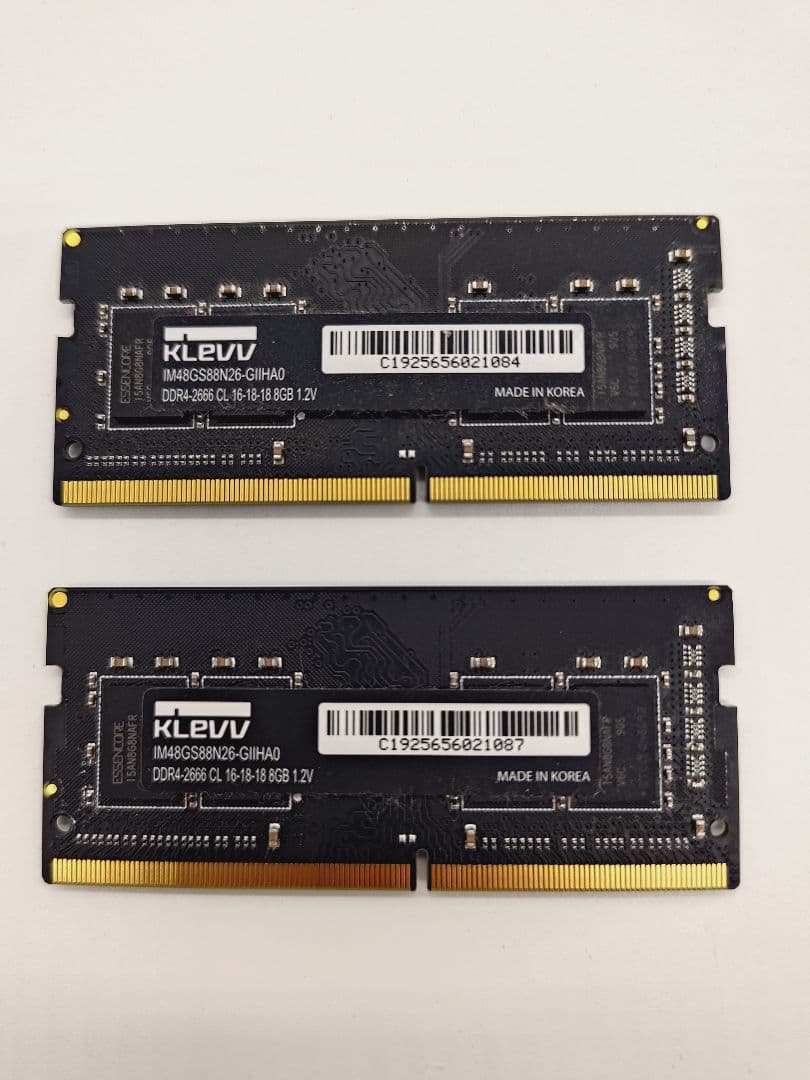 【動作確認済】KLEVV DDR4-2666 16GB (2x8GB) メモリー