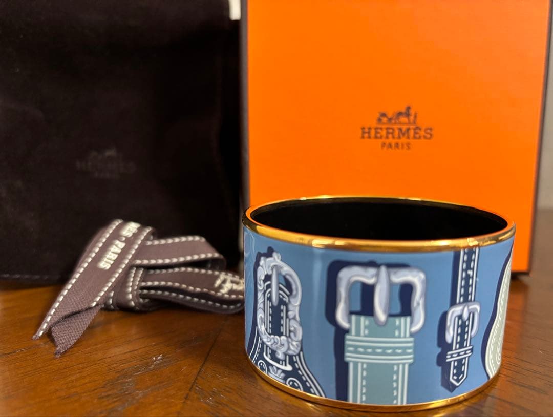 エルメス HERMES バングル　エマイユTGM ベルト柄 ブレスレット七宝焼