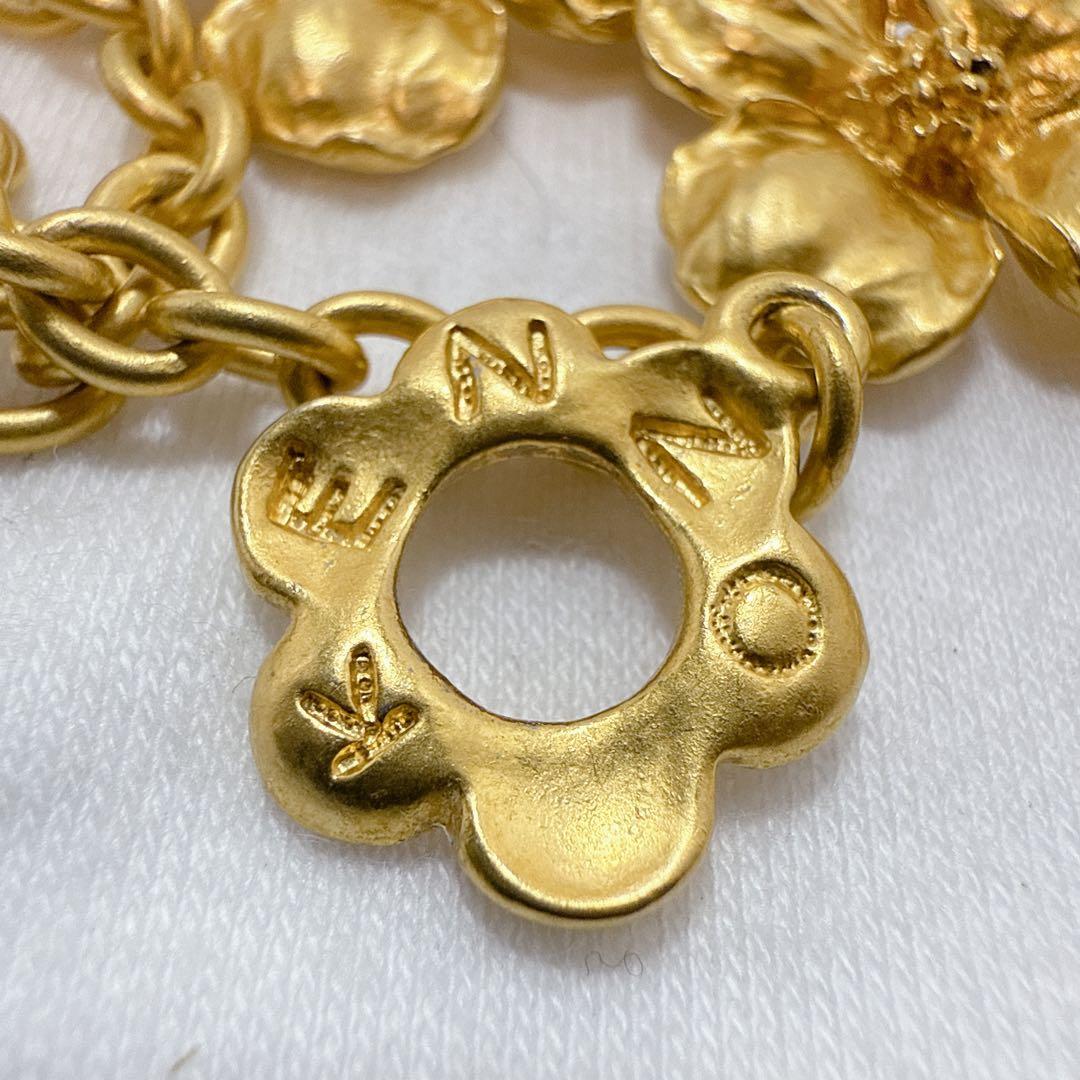 KENZO ケンゾー ゴールドカラー フラワー ネックレス 約46cm