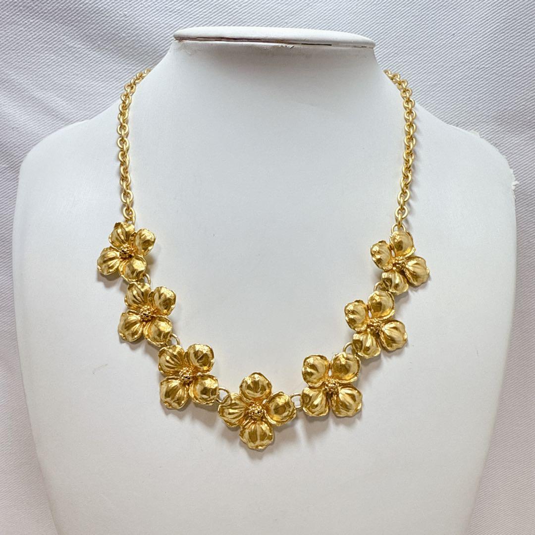 KENZO ケンゾー ゴールドカラー フラワー ネックレス 約46cm