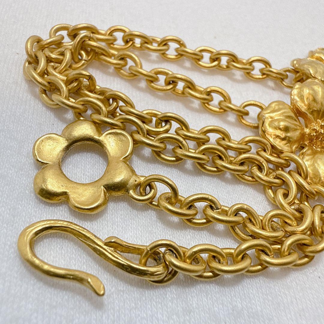 KENZO ケンゾー ゴールドカラー フラワー ネックレス 約46cm