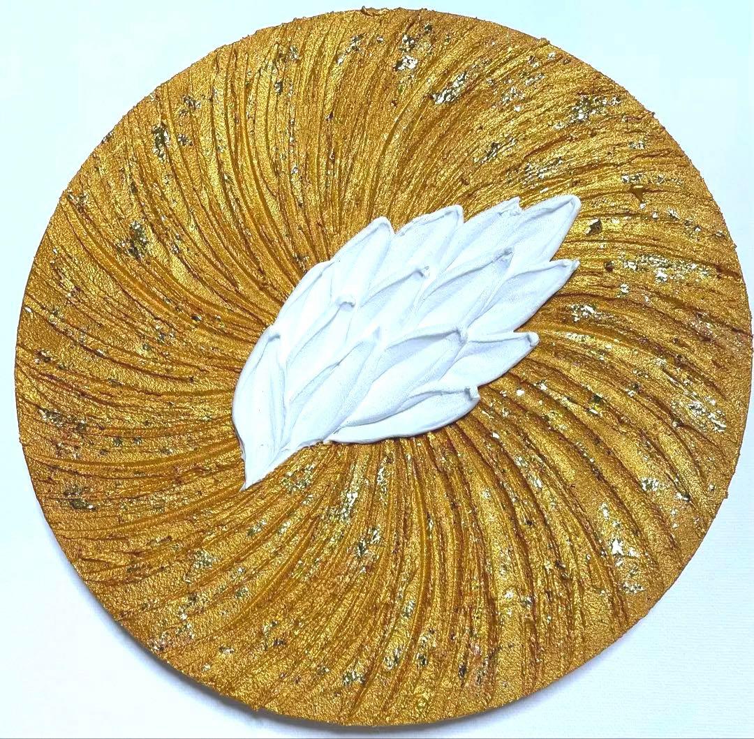 開運絵画　浄化　守護天使　龍神様エネルギー　金箔　神の化身　蝶々