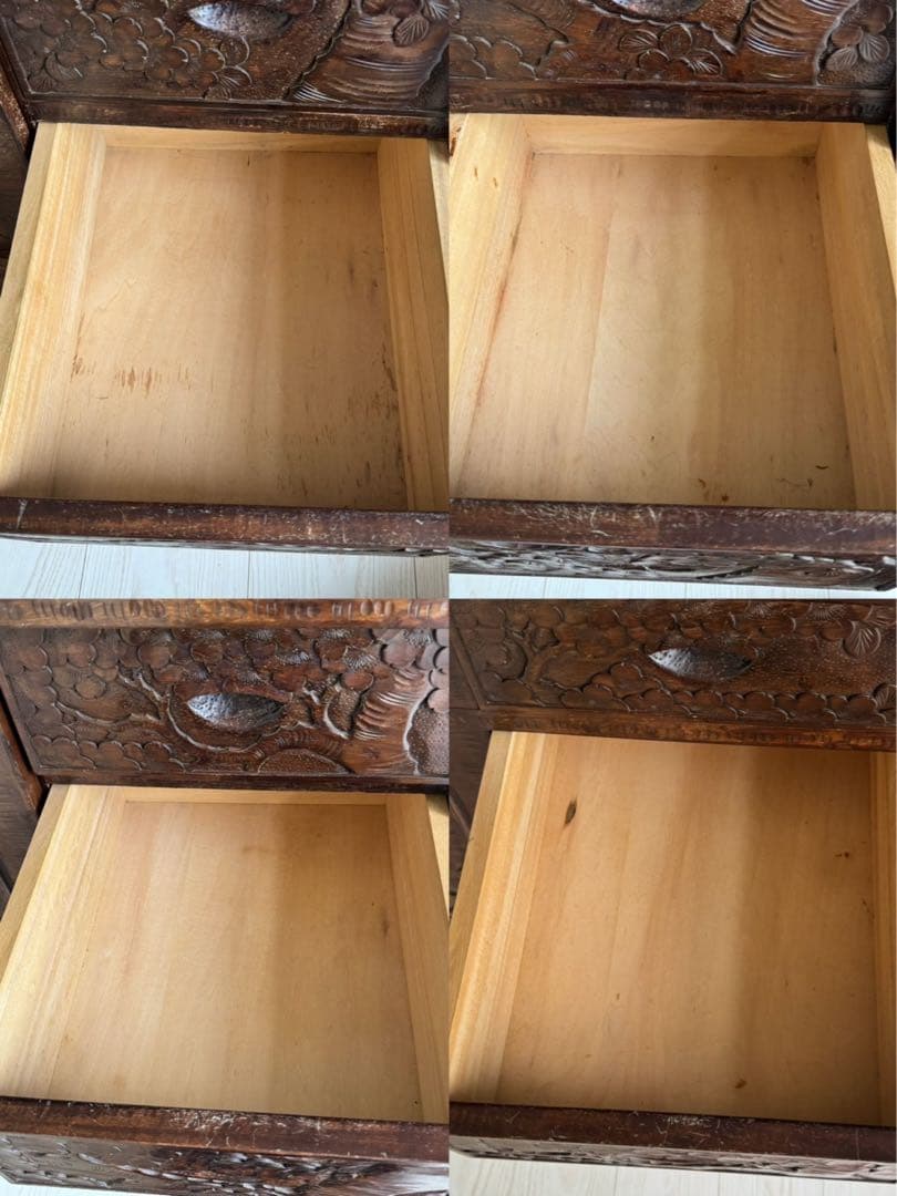 Icchodo 軽井沢彫 桜 彫刻 時代 カップボード （下の戸棚のみ）