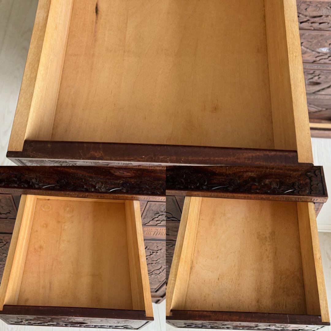 Icchodo 軽井沢彫 桜 彫刻 時代 カップボード （下の戸棚のみ）