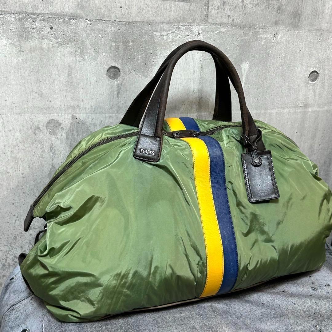★洒脱×軽快★ TOD’S ナイロン×レザー 2wayビッグボストンバッグ
