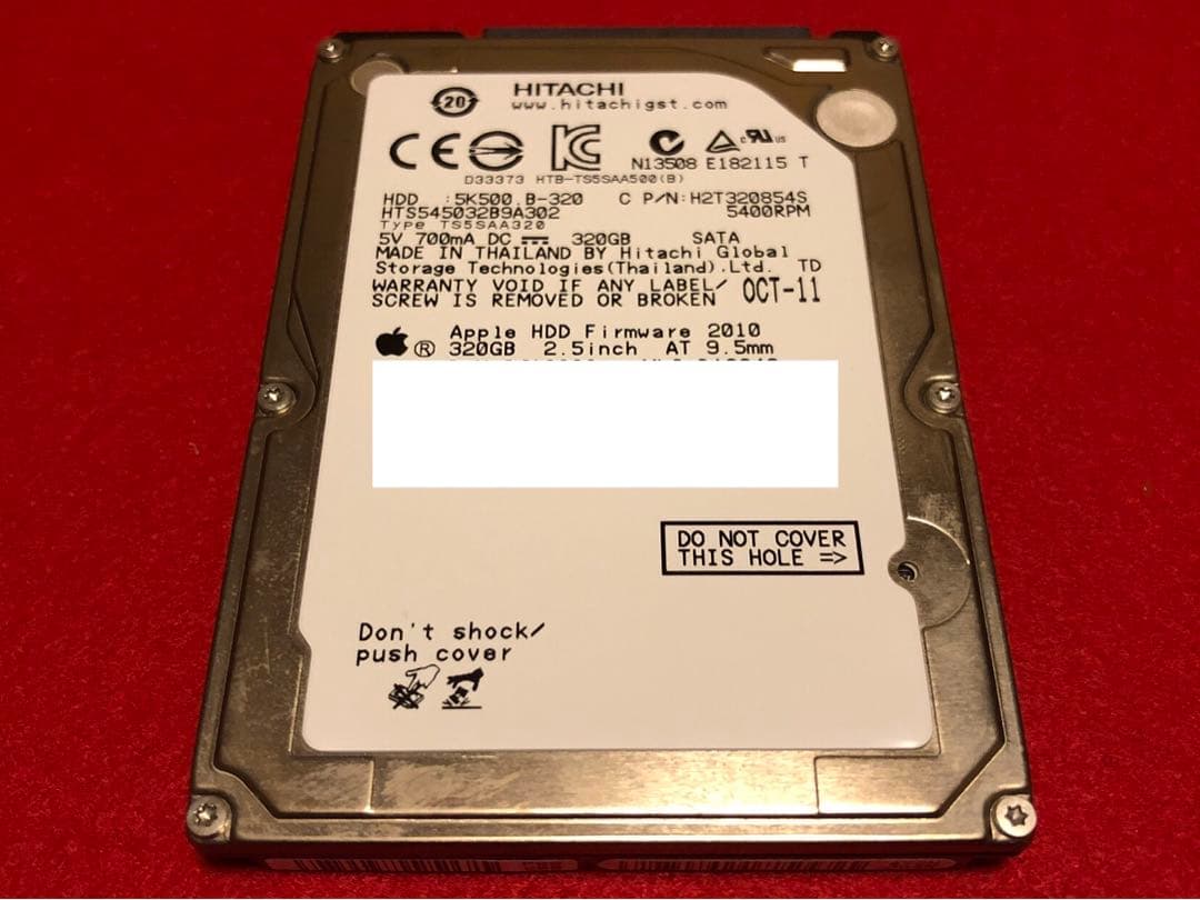 内蔵型ハードディスクドライブ HITACHI HTS545032B9A302 320GB HDD