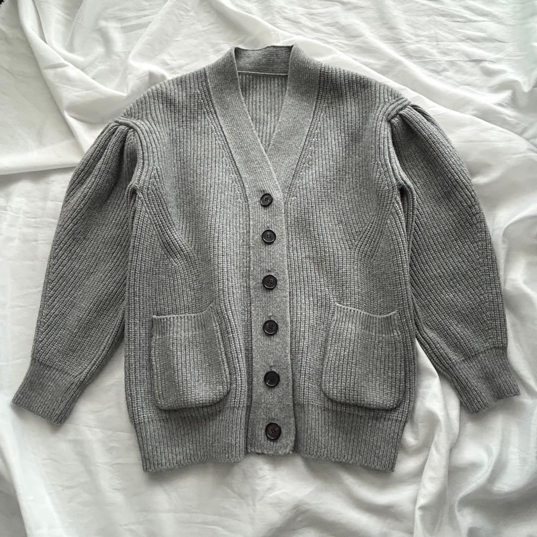 美品レア♡【Cygne】Raymondボリューム袖 ロングカーディガン グレー