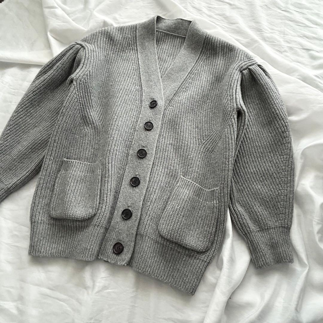 美品レア♡【Cygne】Raymondボリューム袖 ロングカーディガン グレー