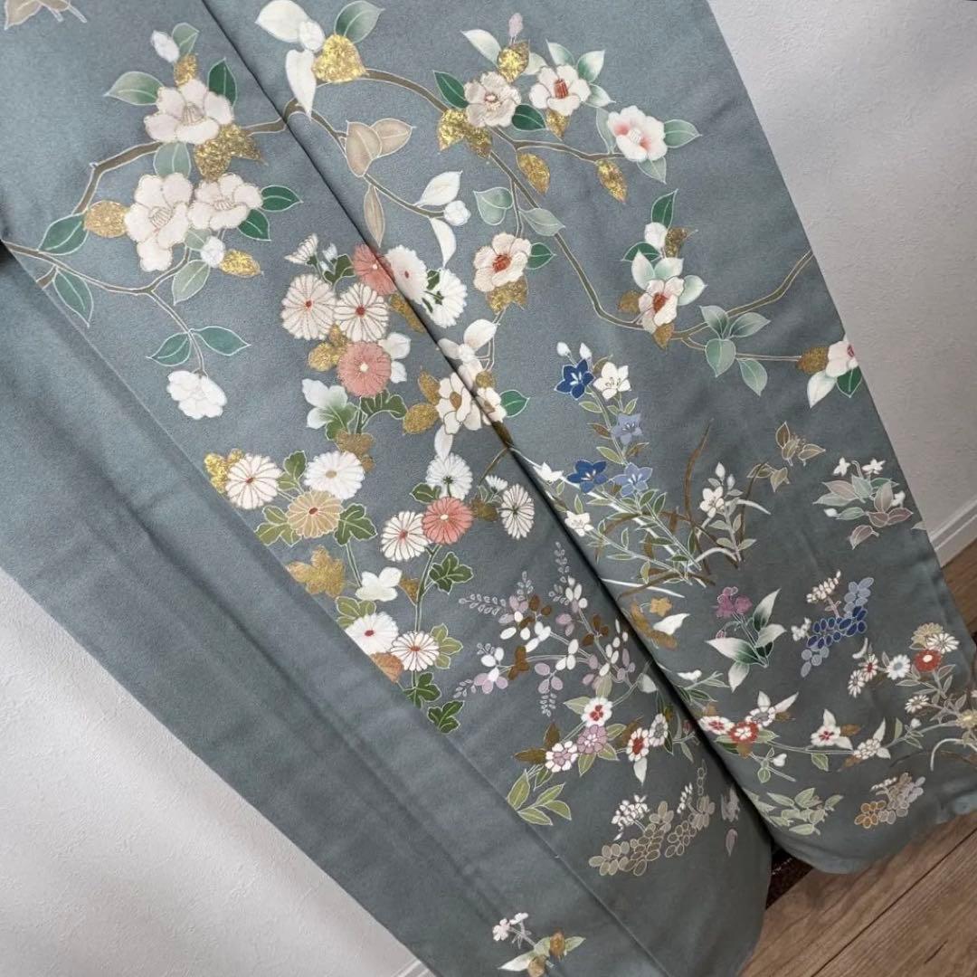 超美品　正絹　訪問着　着物　帯揚げ　帯締め　袋帯　辻ヶ花　4点　セット　156