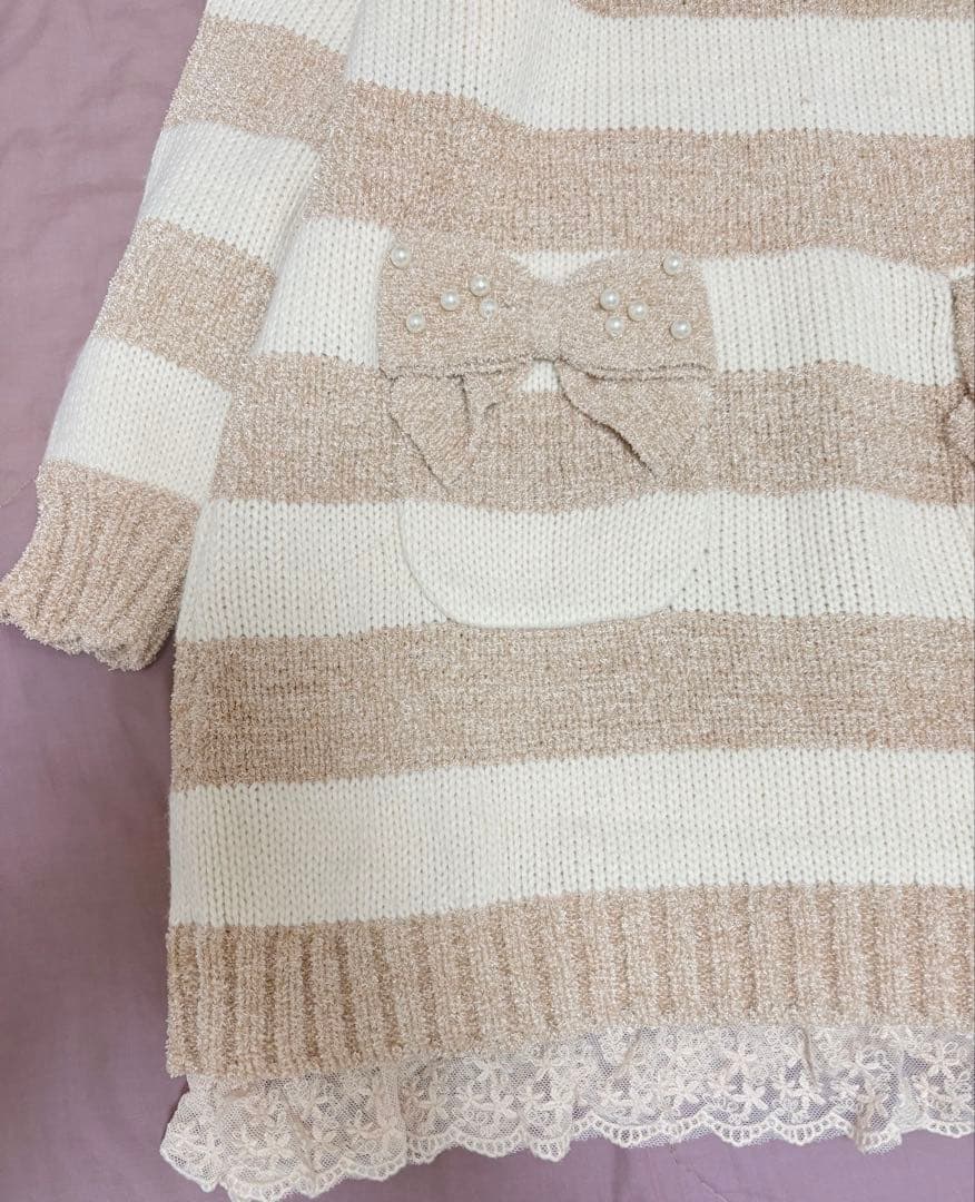 リズリサ★LIZLISA★人気完売品★ポケットパールリボン★ポンポンワンピース￼