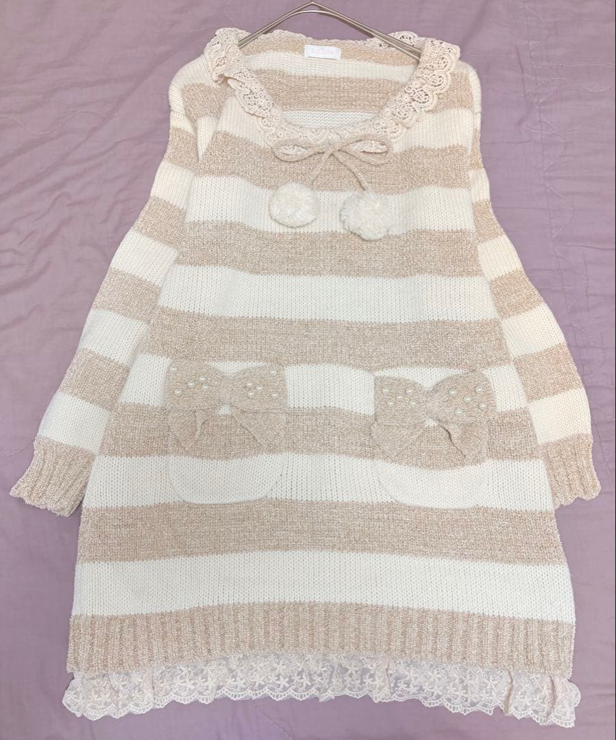 リズリサ★LIZLISA★人気完売品★ポケットパールリボン★ポンポンワンピース￼