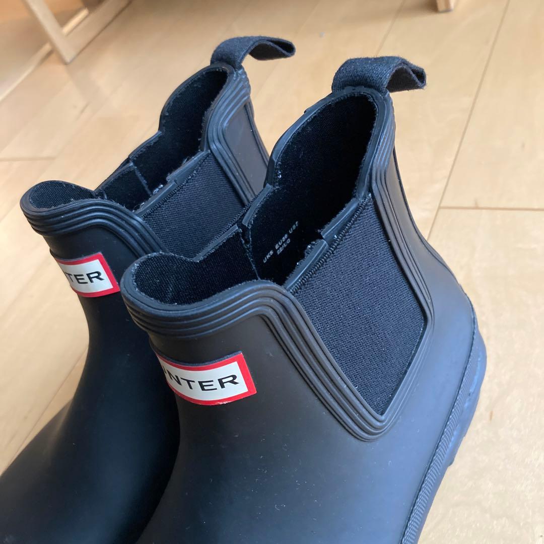 HUNTER ブラック レインブーツ　24センチ