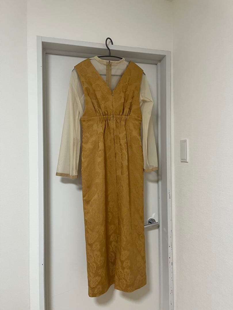 【AIMER】チュールブラウス付きジャカードIラインパーティードレス