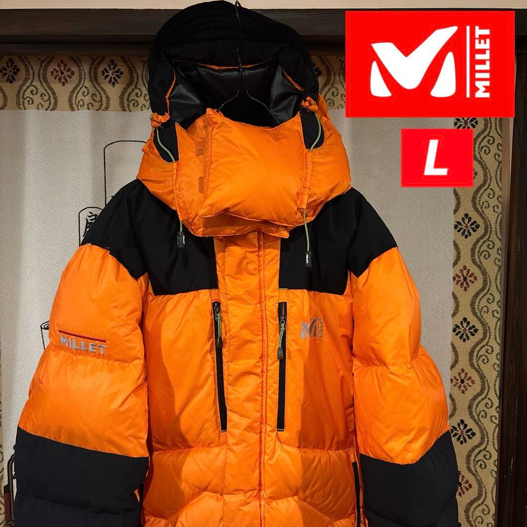 【美品】 MILLET ミレー フードダウンジャケット メンズL 極暖