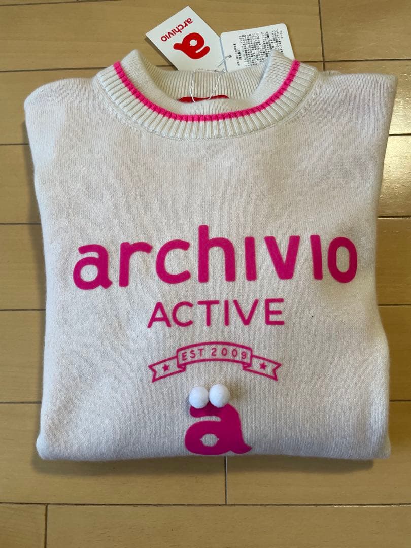 新品　archivio アクティブ セーター ホワイト/ピンク