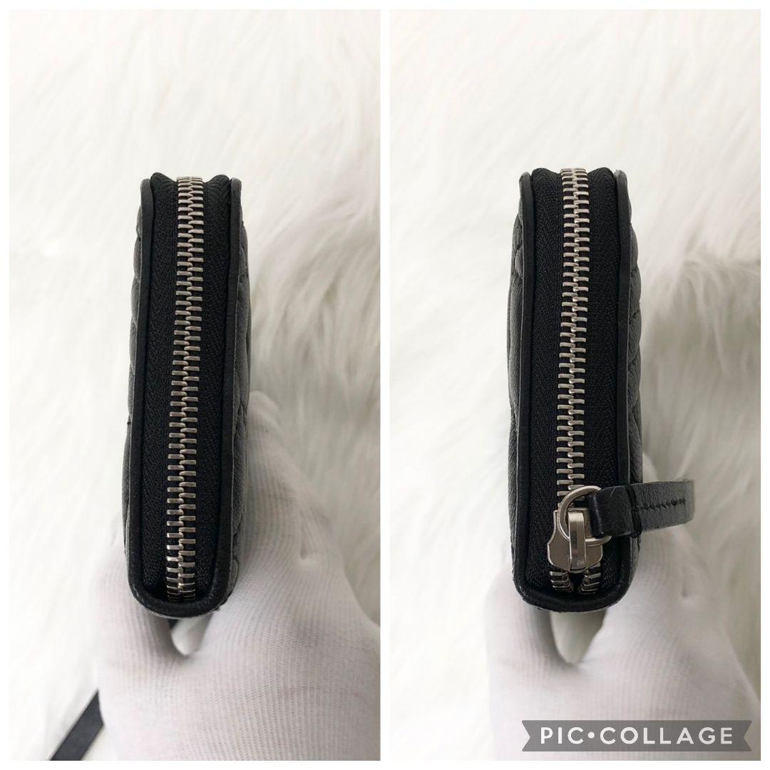 【美品】ジミーチュウ 長財布 スター キルティング ステッチ ラウンドファスナー