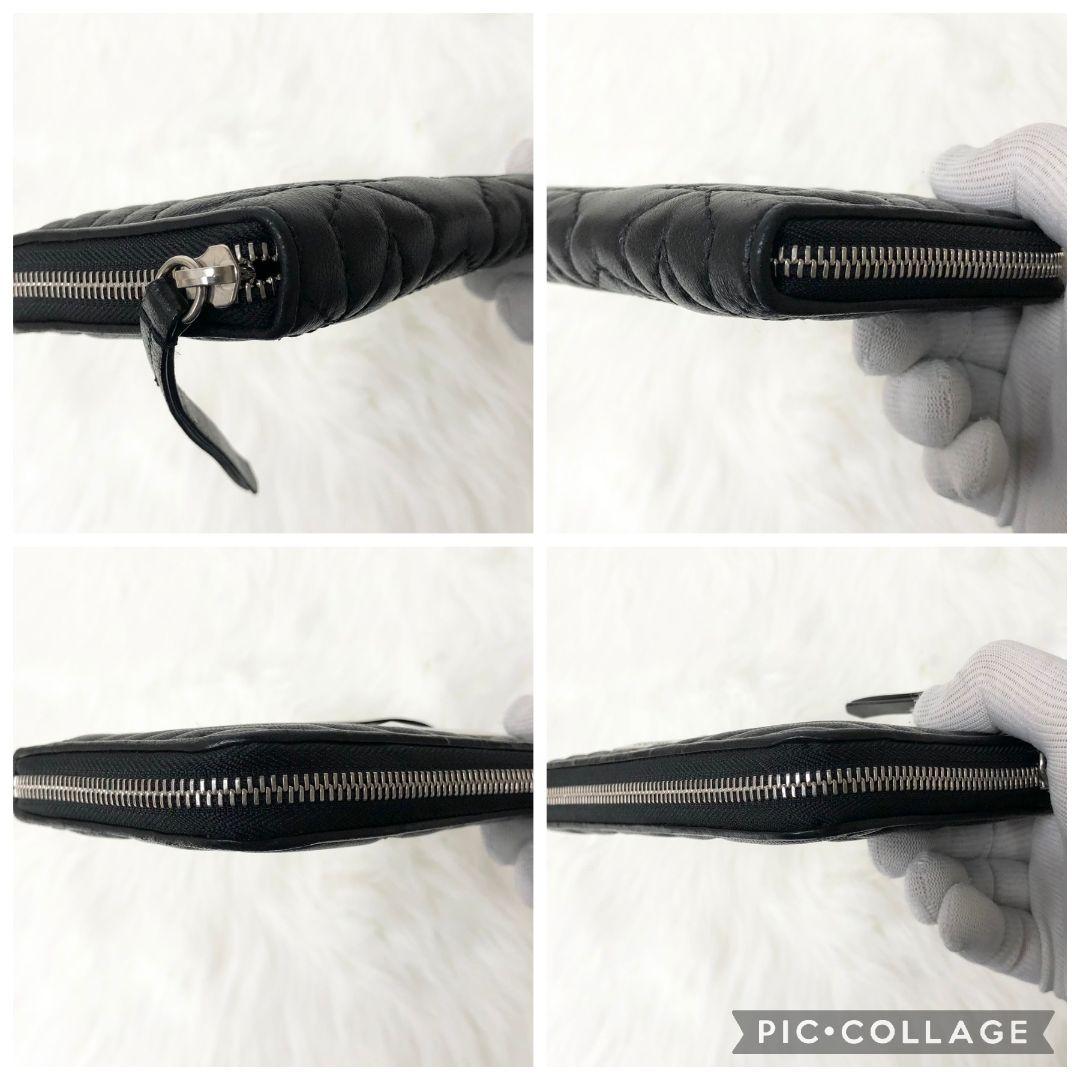 【美品】ジミーチュウ 長財布 スター キルティング ステッチ ラウンドファスナー