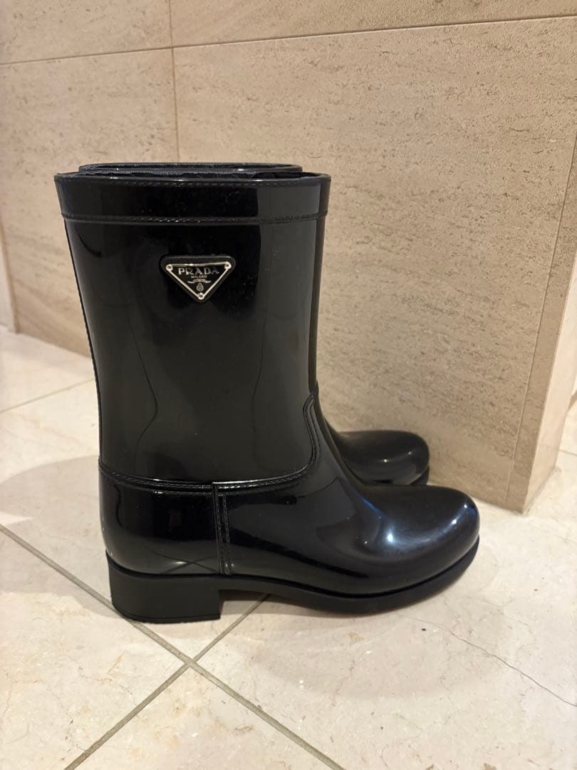 美品　PRADA プラダ レインシューズ　ブーツ　38