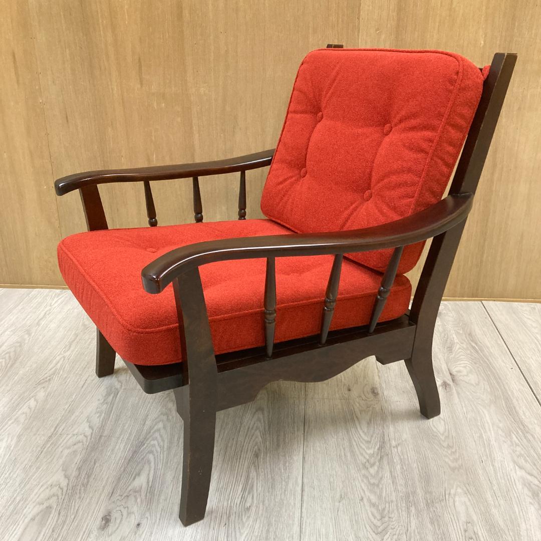 北海道民芸家具 樺無垢材 1人掛けソファ 1Pソファ A