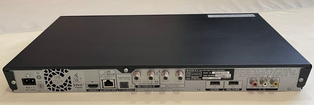 SONY BDZ-EW1000 ブルーレイレコーダー