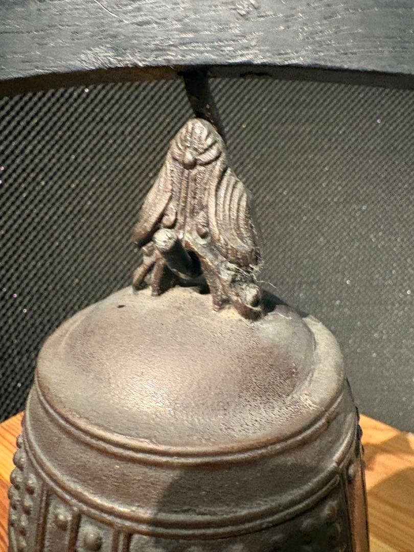 鋳鉄製 半鐘写し 置き撞鐘（木製鐘架・撞木付）