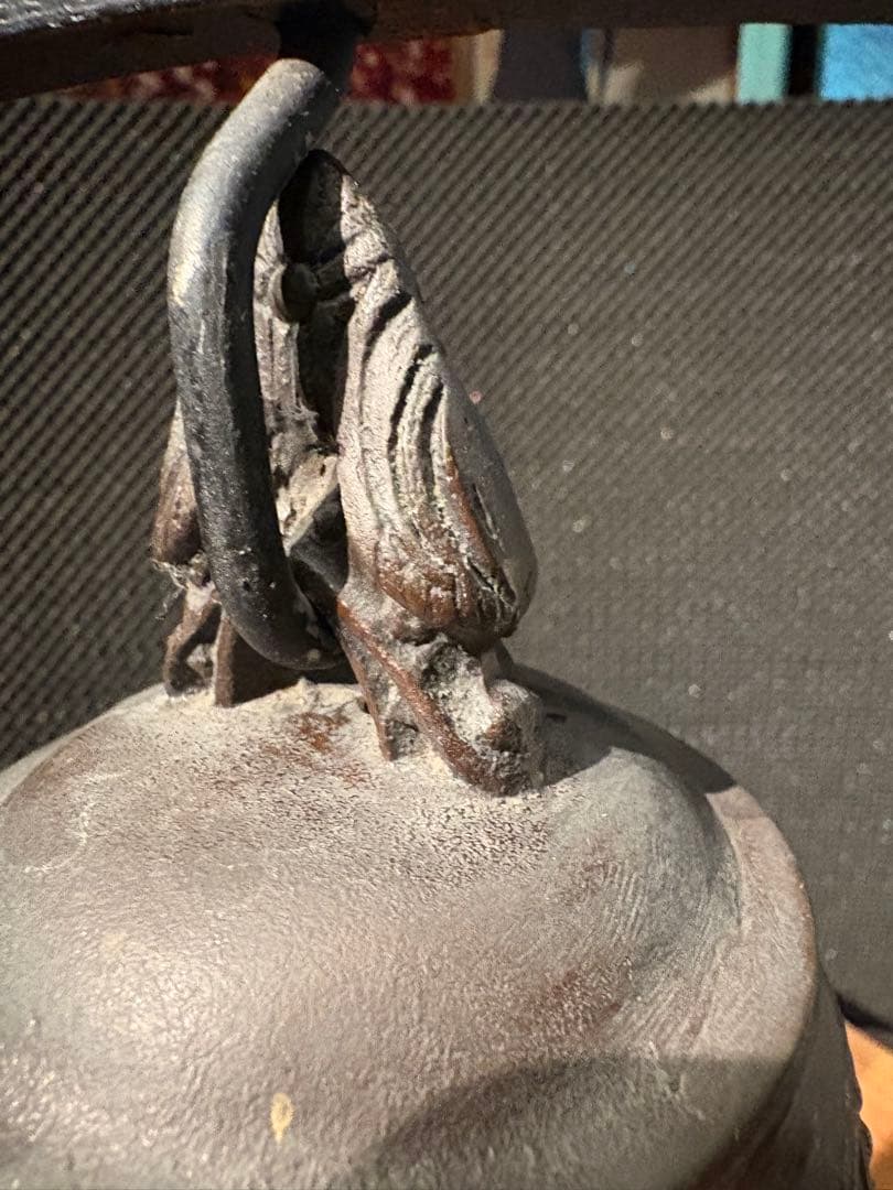 鋳鉄製 半鐘写し 置き撞鐘（木製鐘架・撞木付）