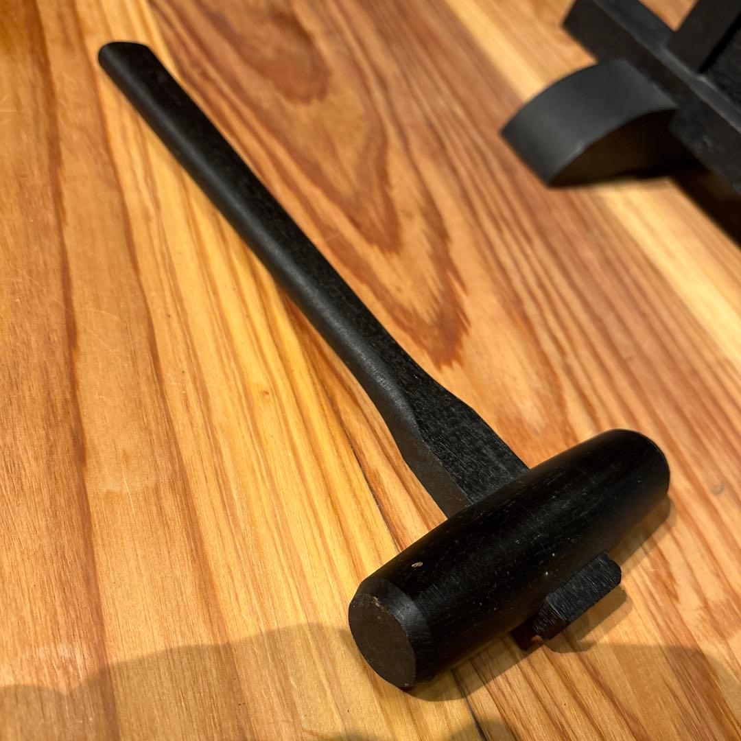 鋳鉄製 半鐘写し 置き撞鐘（木製鐘架・撞木付）