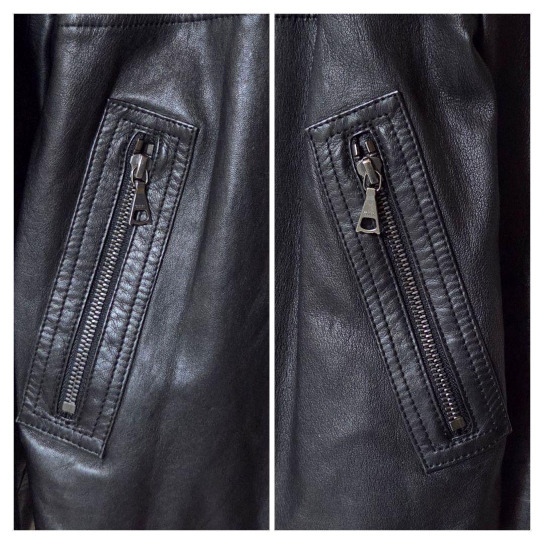 【美品】Theory 現行ロゴ シングル ライダースジャケット 羊革 S 黒