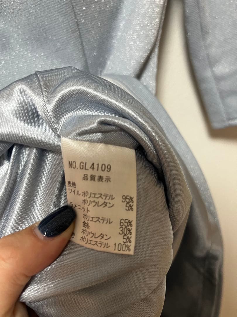 ROBE de FLEURS 襟デザインオフショルバストジップミニキャバドレス