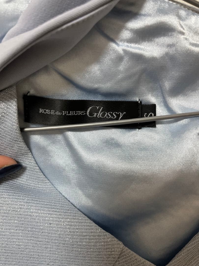 ROBE de FLEURS 襟デザインオフショルバストジップミニキャバドレス