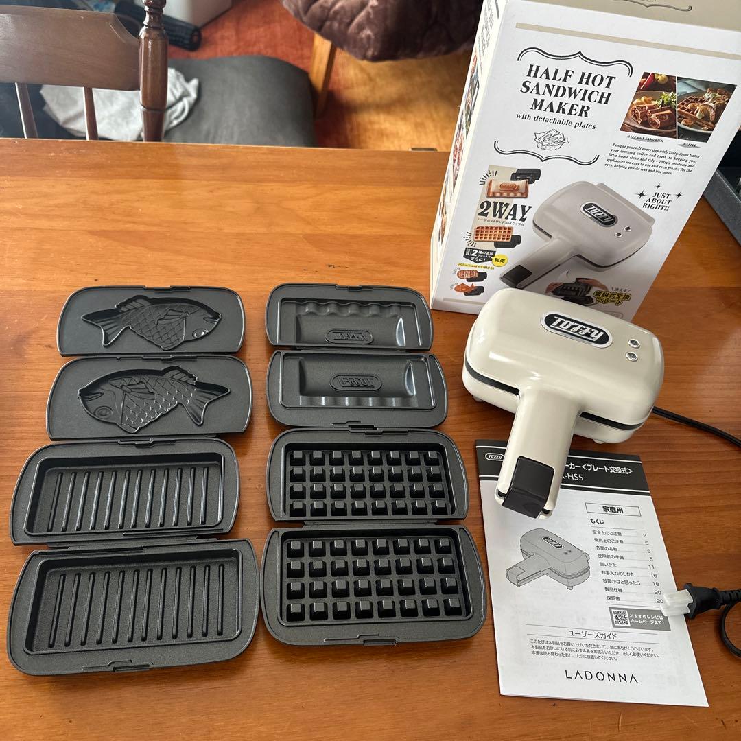 TOFFY ハーフホットサンドメーカー 別売マルチプレートとたいやきプレートつき