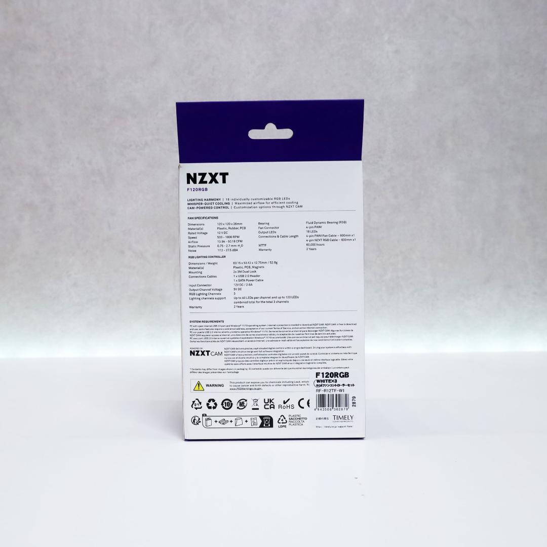 NZXT F120 RGB WHITE 3個入×1個　㊱