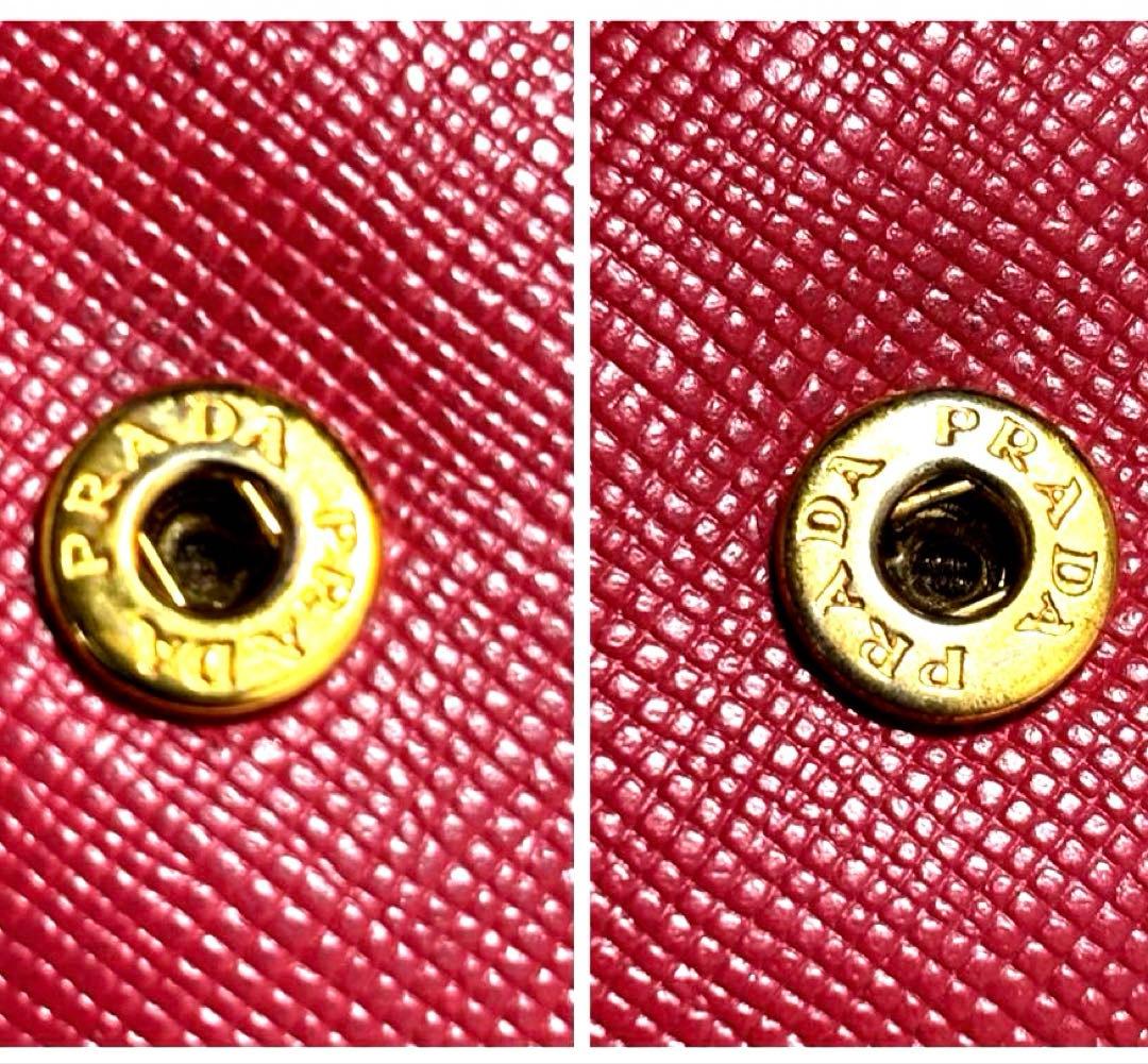 ✨極美品✨PRADA プラダ◆赤レッド◆サフィアーノレザー◆長財布◆ゴールドロゴ