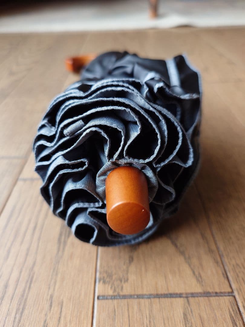 サンバリア100　折りたたみ日傘　２段折フリル　フロスト　グレー