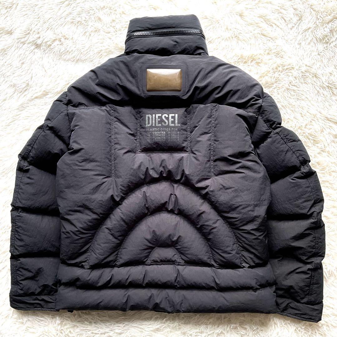 現行✨DIESEL ダウンジャケット　キルティング　M 黒　ショート丈　エンボス