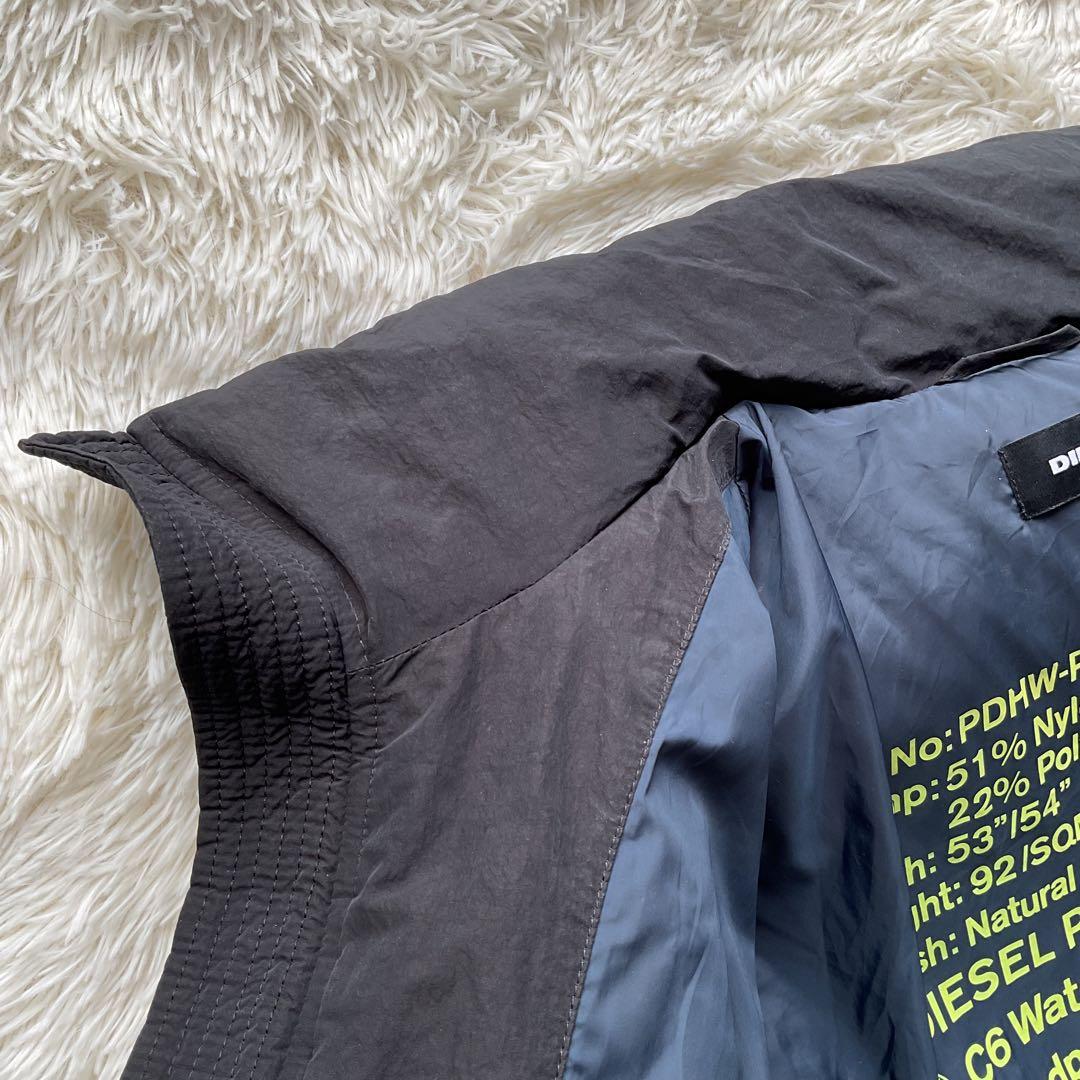現行✨DIESEL ダウンジャケット　キルティング　M 黒　ショート丈　エンボス