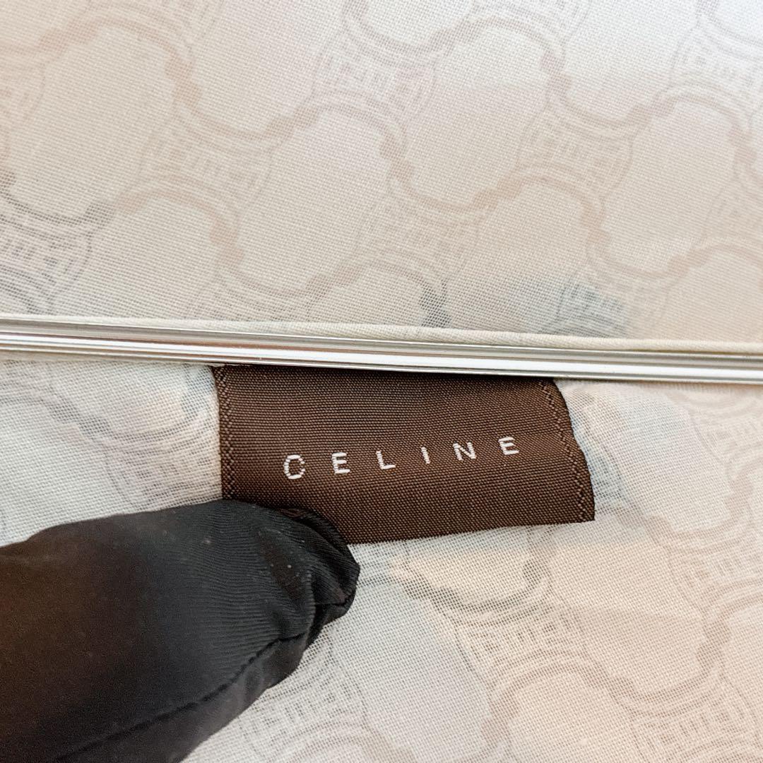 新品未使用 セリーヌ 傘 マカダム 総柄 トリオンフ 晴雨兼用 紫外線防止加工