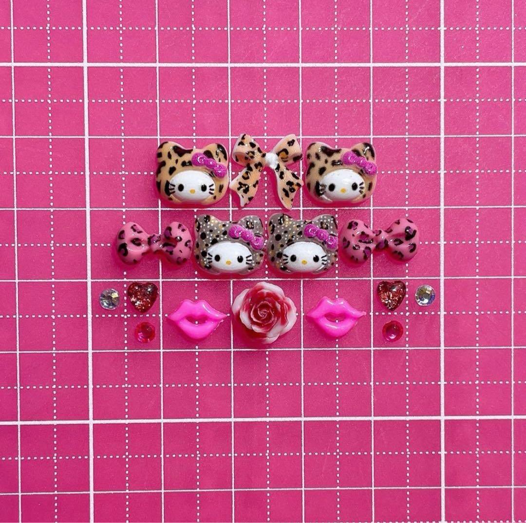 ふゎ ハローキティ ネイルパーツ セット レオパードキティ＋iQOS