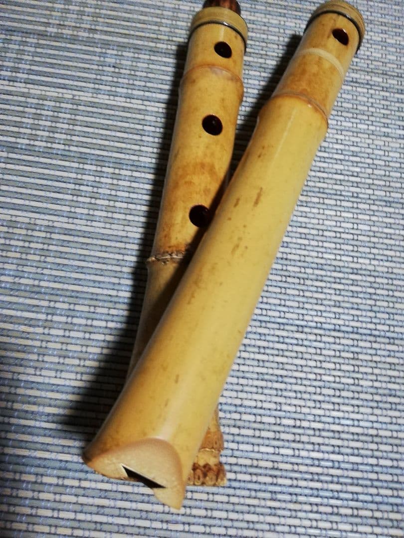 尺八本体 竹製 琴古流５孔、２印