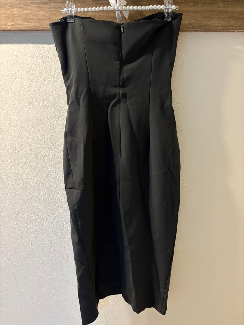 RANS ドレス丈長/ドレス/ワンピース/ベア/タイト/ホワイト/ラップデザイン