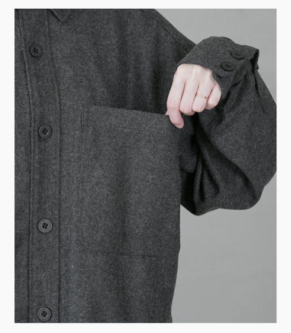 solamonat poche ソラモナポッシェ CPOシャツ ウールポリ