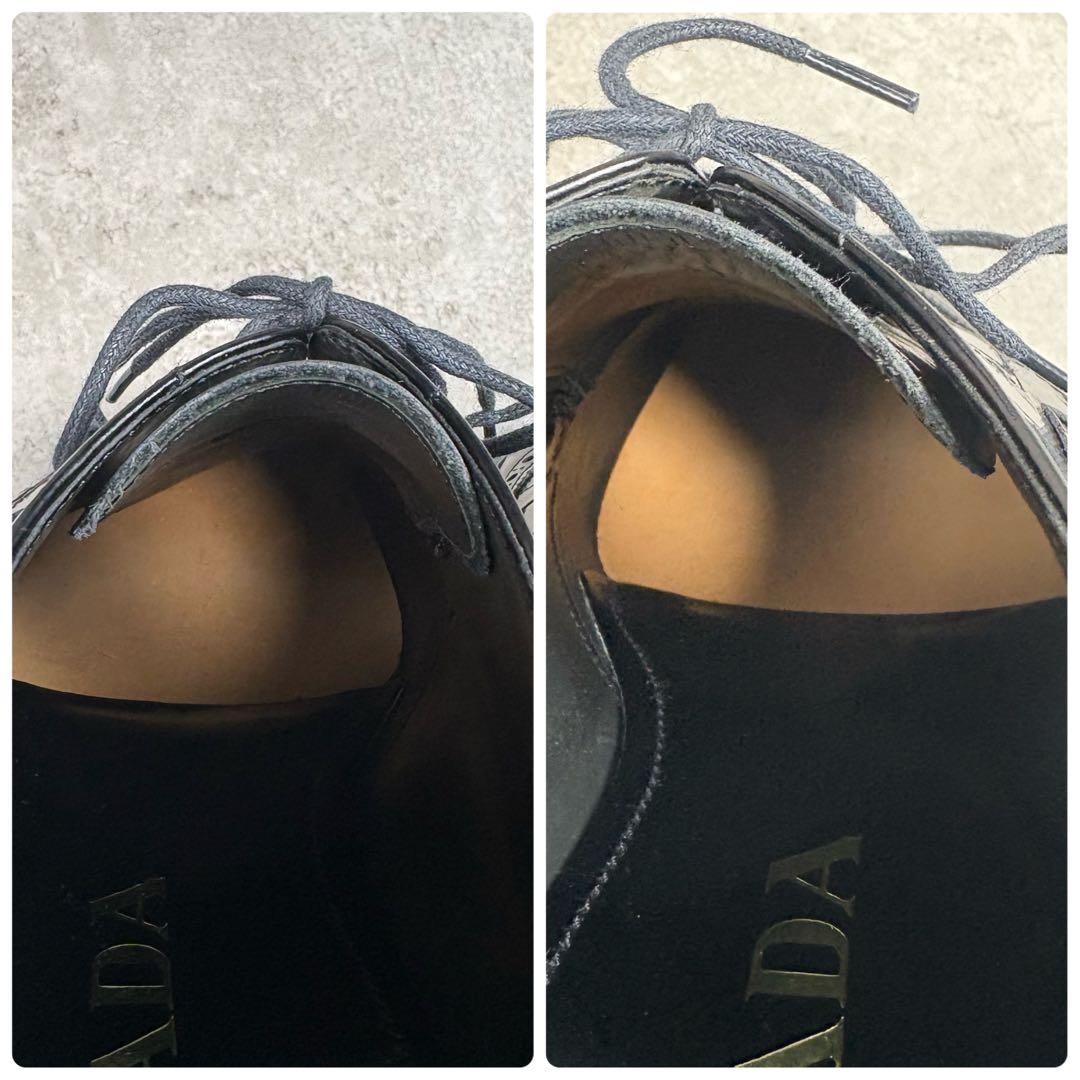 プラダ　PRADA プラットフォーム　厚底　レザー　6 ウイングチップ　ブラック