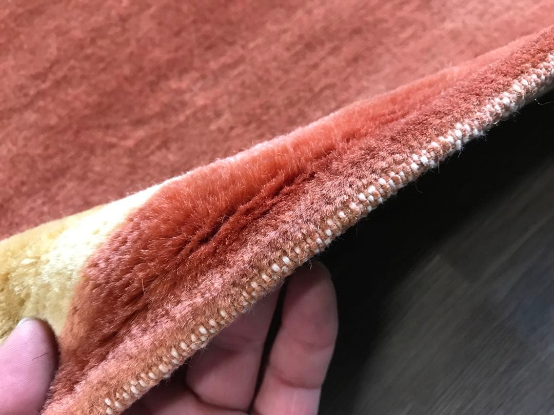 美品 144x201cm 手織り パキスタン 絨毯 ラグ ラグマット 幾何学模様