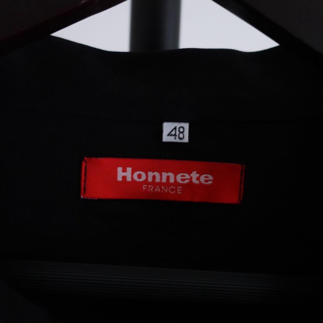 【極美品】Honnete ブラックモールスキン　ワークジャケット　フランチワーク